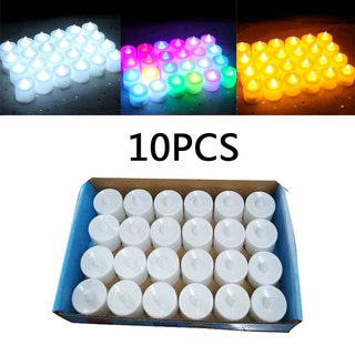 10PCS Lâmpada De Vela LED Para Festa De Natal Decoração Com Bateria