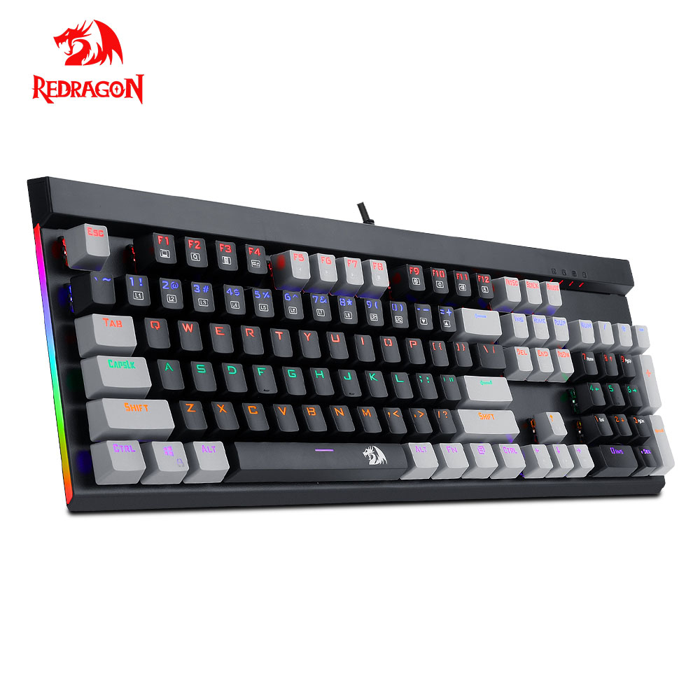 REDRAGON K880B Teclado Mecânico De Jogo Rainbow USB Com Fio Blue Switch 104 Retroiluminado Gamer Para PC Portátil Compute