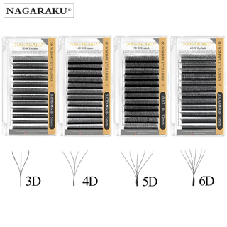 NAGARAKU W Extensões De Cílios Em Forma 3D 4D 5D 6D Mega Volume Falsos