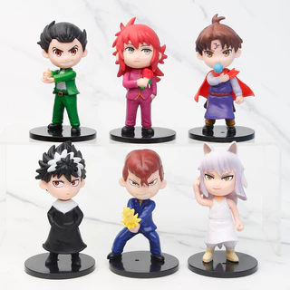 6pcs YuYu Hakusho Anime Action Figures Urameshi Yuusuke Hiei Koenma bonecos colecionáveis Brinquedos Infantis Kit