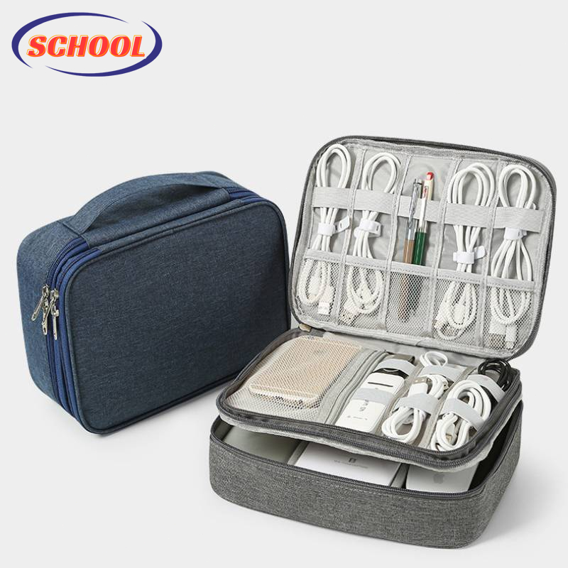 Bolsa Com Alça Portátil Organizadora De Cabos USB Para Acessórios Eletrônicos Cabos,Papelaria,Maquiagem Cosméticos