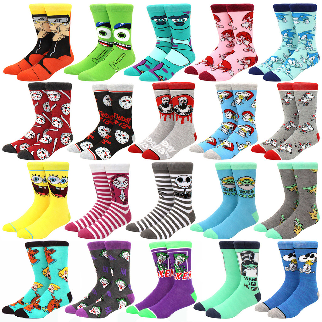 Meias De Costura Masculinas Divertidas Da Moda Com Alta Qualidade Para Mulher Impressão Cartoon