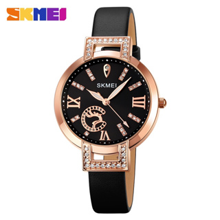 Relógio SKMEI Ladies Quartz Watch Rhinestone Decoração Mulher Relógios Elegante Temperamento Impermeável 1977