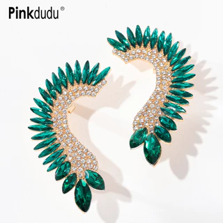 Pinkdudu Moda Liga De Strass Colorido Brincos Boho Meio Coração Para Mulheres Jóias Presentes PD882