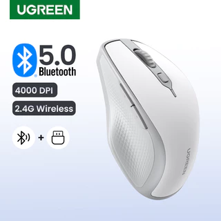 Rato Sem Fio UGREEN Bluetooth 5.0 Ergonômico 4000DPI 6 Botões Mudo Para MacBook Computador Tablet Portátil PC 2.4G Mouse