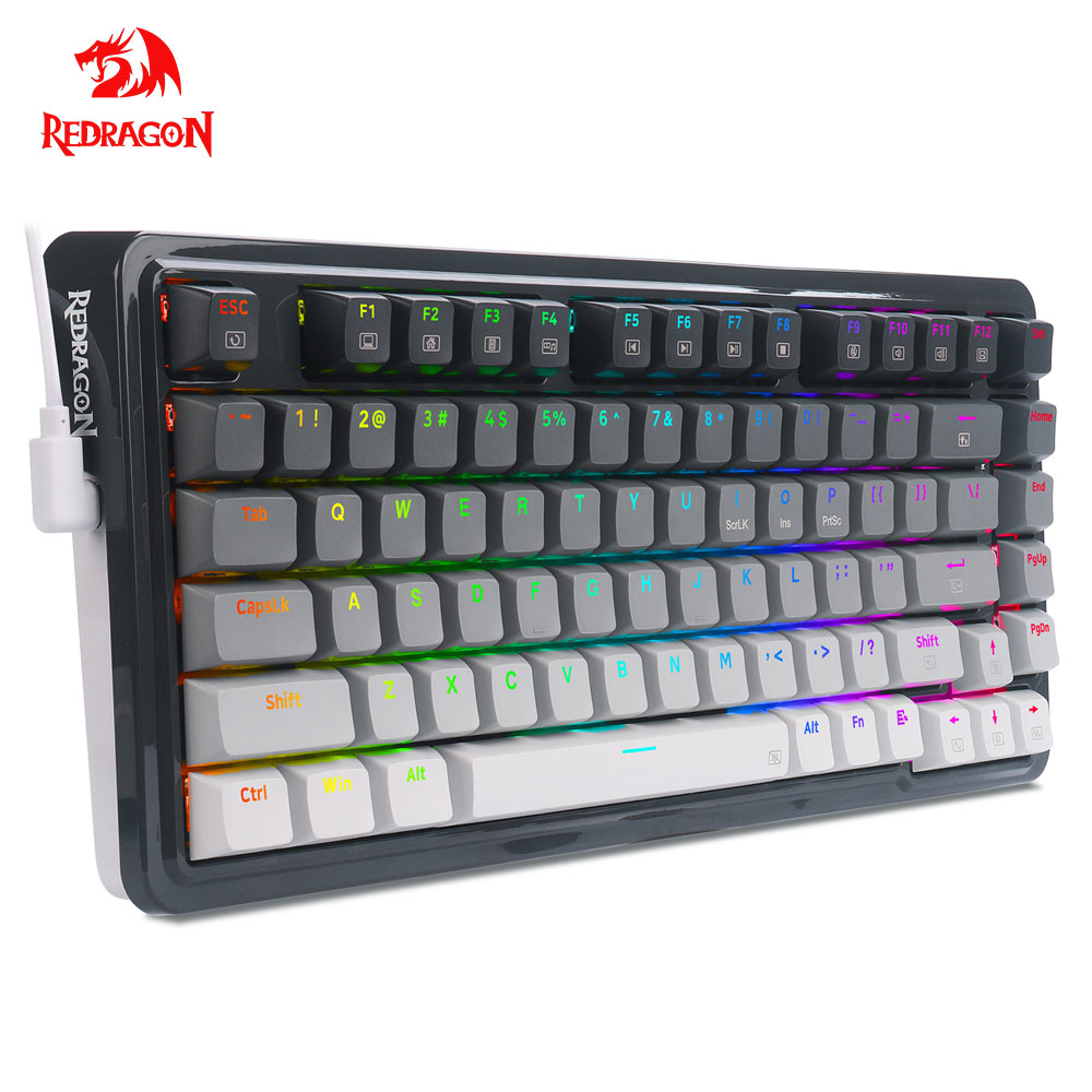 REDRAGON KS82-B USB RGB Jogo Mecânico 78 % Teclado Com Fio 82 Teclas Layout Hot-Swap Compact Gamer Para Computador PC Portátil