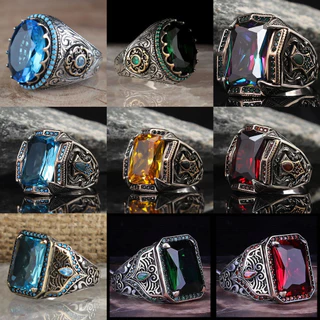 Anel De Declaração De Motociclista Punk Motor Biker Retro Turco Signet Rings for Men Silver Cor Esculpido