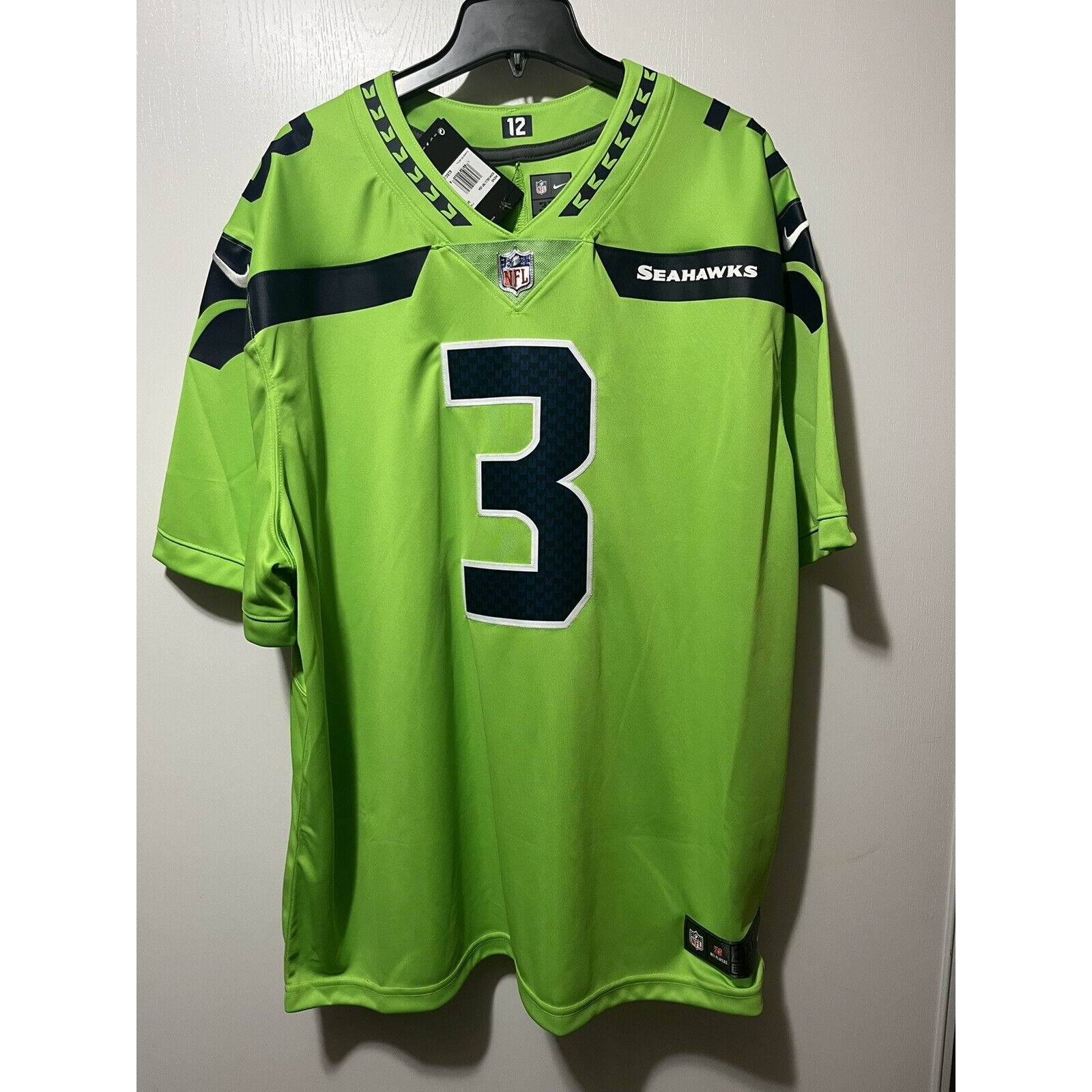 Masculino Camisa 2023NFL Seattle Seahawks Russell Wilson Neon Verde Limitado De Futebol Americano Jersey