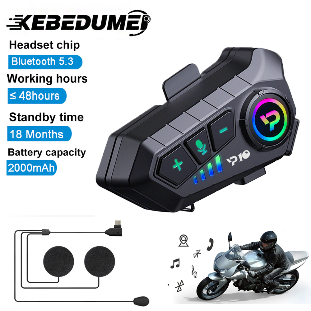 Fone De Ouvido Bluetooth 5.3 Para Motocicleta Sem Fio IPX6 Redução De Ruído À Prova D'água 2000 mA Capacidade Da Bateriasuper Long Standby HandsFree