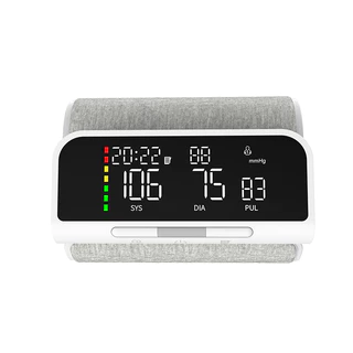Monitor De Pressão Arterial De Braço Bluetooth All In One Function Type-C Recarregável LED De Tela Grande Esfigmomanômetro Médico Branco