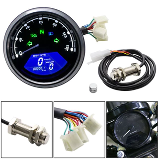 Tacômetro Digital Universal LCD De Motocicleta Velocímetro Para Cafe Racer moto Odômetro 12000RPM