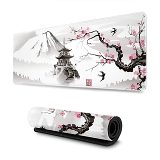 Tapete De Rato Sakura Mousepad Personalizado Computador Novo Secretária Laptop De Escritório Borracha Natural Japonês Pagoda E Flor De Cerejeira