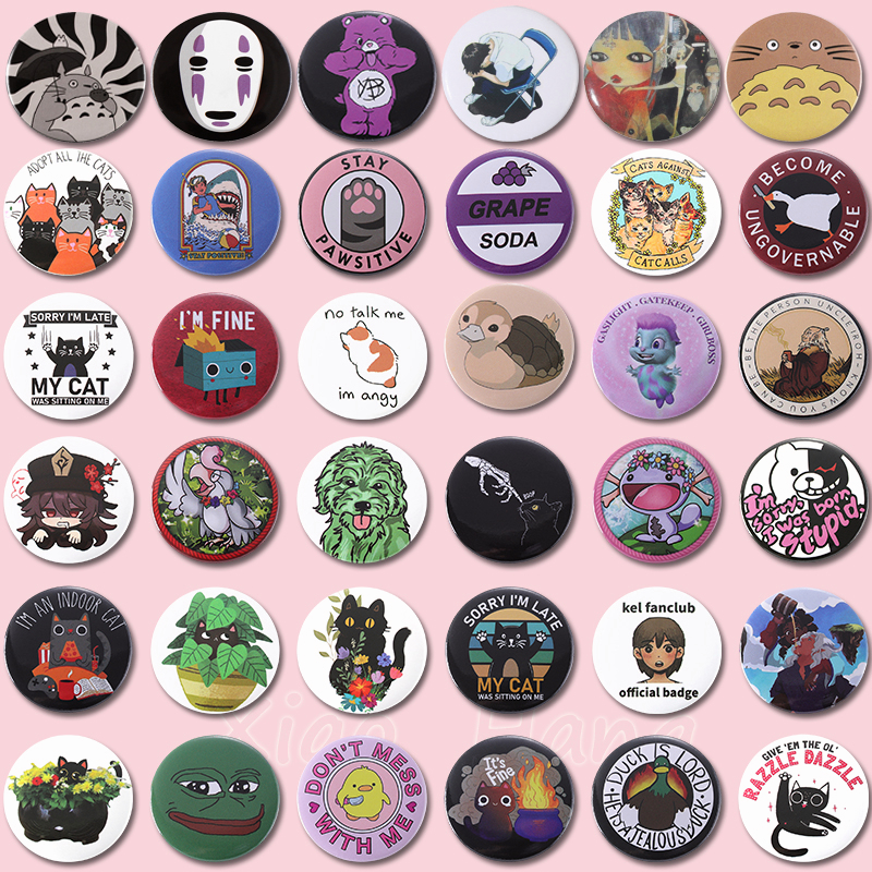 Folha De Flandres De 44mm Alfinetes De Botão Macio Jóias Anime Totoro Neon Broche De Cartoon De Gato Pino De Pato Lapela Crachás Broches De Animais Colarinho Presente