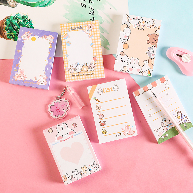 100 Folhas De Notas Adesivas De Desenho Animado Sticky Note Cute ins ...