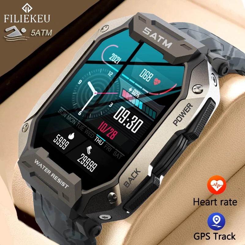 FILIEKEU Relógio Smartwatch Full Touch Para Pressão Arterial Android Xiaomi Smart Watch 5 Atm À Prova D'água Homens Militares