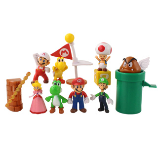 18pcs Super Mario Bros Figuras de Ação Brinquedos Set Jogo