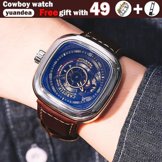 Relógio Mecânico Automático Multifuncional De Couro Para Homens Chronograph Black Water Resistant 2023