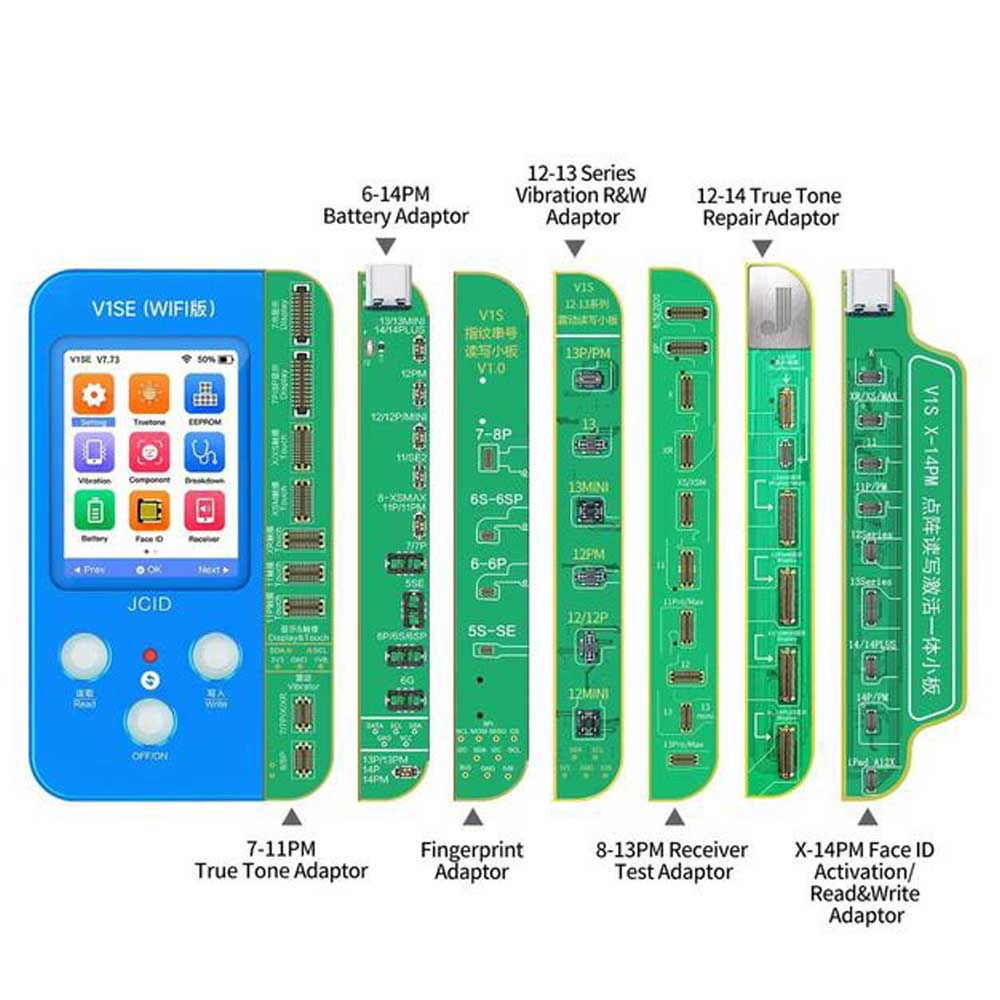 JC V1S V1S V1SE Programador De Reparo De Identificação Facial Bateria Sensível A Fotos Impressão Digital SN Leia Para iPhone 7-14 Pro Max Dot Matrix Repair