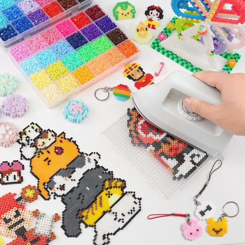 11000Pcs 2.6mm Perler Hama Beads Refill Pack 3 Pegboards Stater Kit