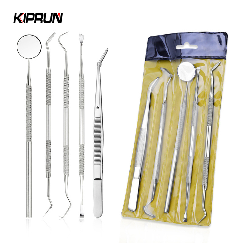 KIPRUN Conjunto 5pc/3PC Espelho Dental Dentista De Aço Inoxidável Preparado De Ferramentas Kit De Cuidados Com Os Dentes Pinça De Enxada Falciforme