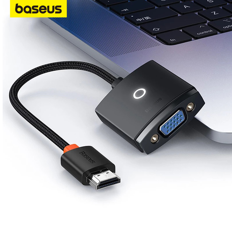 Baseus Adaptador HDMI 1080P-Compatible Para VGA Xbox PS5/PS4/TV/Projetor Portátil