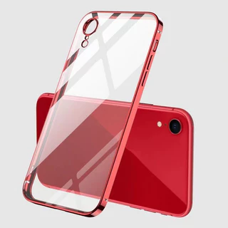 Capa Quadrada Transparente Para iPhone XR X XS Max Plating Silicon Clear Acessórios 11 Pro Cases