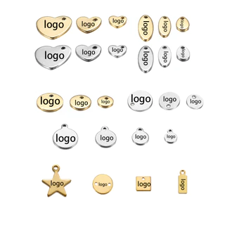 Pingente de logotipo de aço inoxidável com logotipo de gravação a laser personalizado