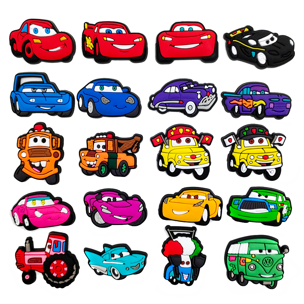 Jibbit Para Croc Shoe Charms Cartoon Cars Series Decoração Acessórios De PVC Bonitos Com Botão