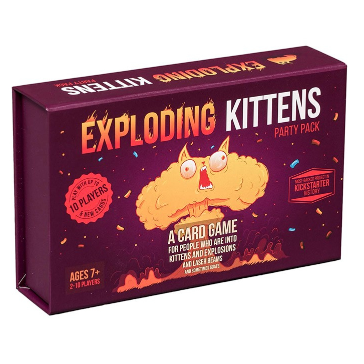 Exploding Kittens Party Pack Card Game Family-Friendly Party Games Board Game 10 Player Multiplayer Card Game Strategy