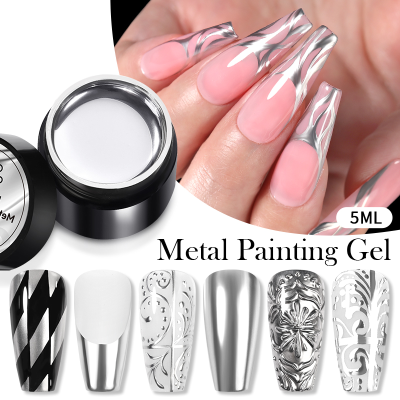 Nail art gel liner pintura unha gel polonês conjunto vermelho