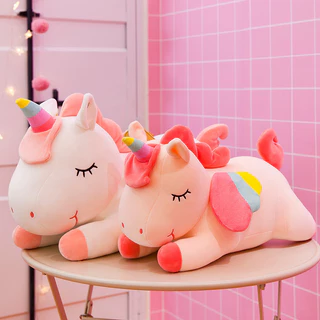 Unicórnio Macio de Brinquedo de Pelúcia, Travesseiro de Dormir para Bebê, Boneca de Aniversário para Meninas, Animal para Apaziguar Crianças, Presentes