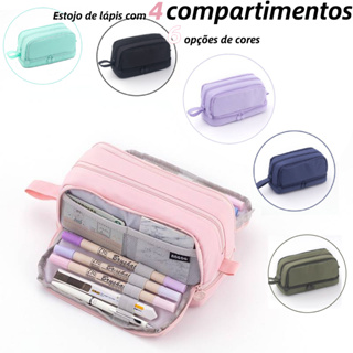 4 Compartimento Estojo Para Lápis Caso/Bolsa Para Cosméticos/Penil Case Escola Estudante Lápis Casos Estacionária Organizar Escritório Abastecimento