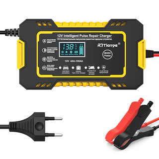 Carregador Automático Completo De Bateria Para Carro De 12V Display Digital Pulsos De Energia Carregadores De Chumbo Seco Úmido Ácido