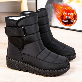 itens Botas De Inverno Com Plataforma Sapatos Neve Salto Baixo À Prova D