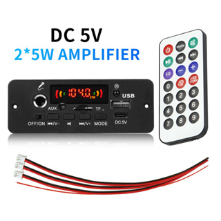 Amplificador De 10W Placa Decodificadora MP3 Bluetooth DIY 5W DC 5V Reprodutor De Música Carro FM Módulo De Rádio TF USB Gravação Mãos-Livres Microfone De Chamada