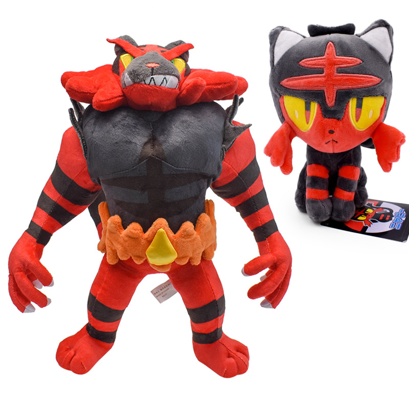 20 33cm Anime Pokemon Alola Litten Evolution Incineroar Tiger Toys