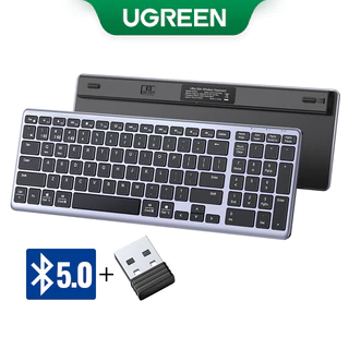 Teclado Sem Fio UGREEN Bluetooth 5.0 & 2.4G 99 Teclas Recarregável De Clique Silencioso Para PC/Laptop/Tablet/Mobile Phone