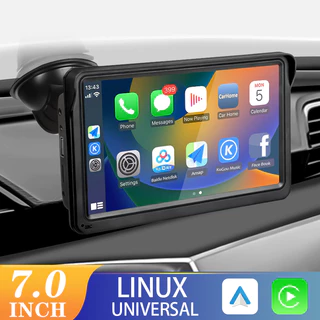 Hippcron CarPlay Android Auto Car Radio Multimedia Video Player Tela De Toque Portátil De 7 Polegadas Com Controle Remot