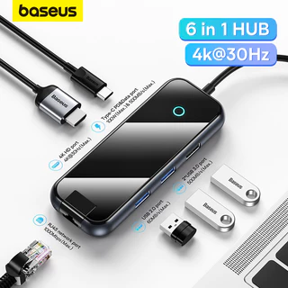 Baseus 4K Compatível Com HDMI RJ45 USB 3.0 Tipo C HUB Estação De Acoplamento Para MacBook Pro Air iPad