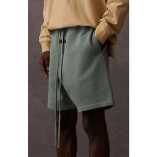 FEAR OF GOD FOG FOG Dupla Temporada 8 Essenciais Calções Silicone Carta Imprimir American High Street Heavy Duty Vintage Drawstring Loose Fiting Sports Shorts