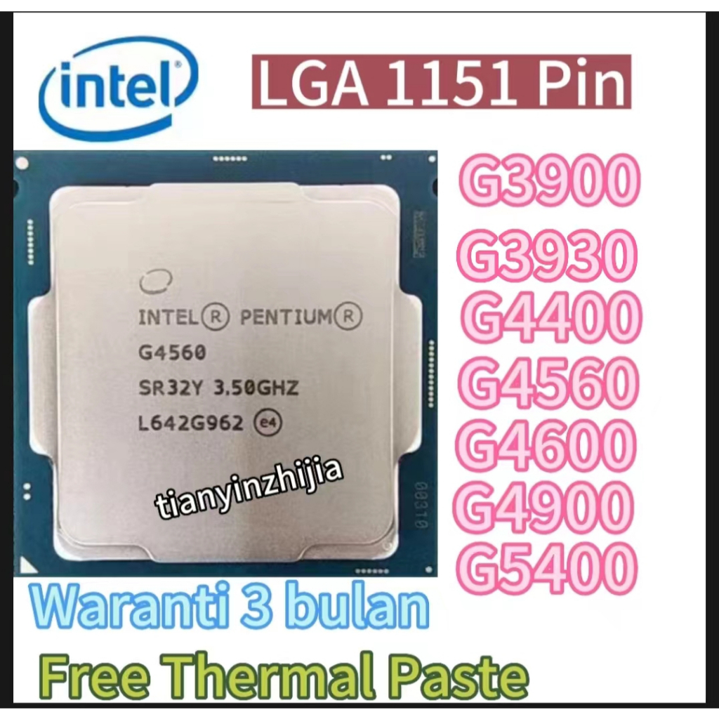 Processador CPU Intel Pentium G3900 G3930 G4400 G4560 G4600 G4900 G5400 ...