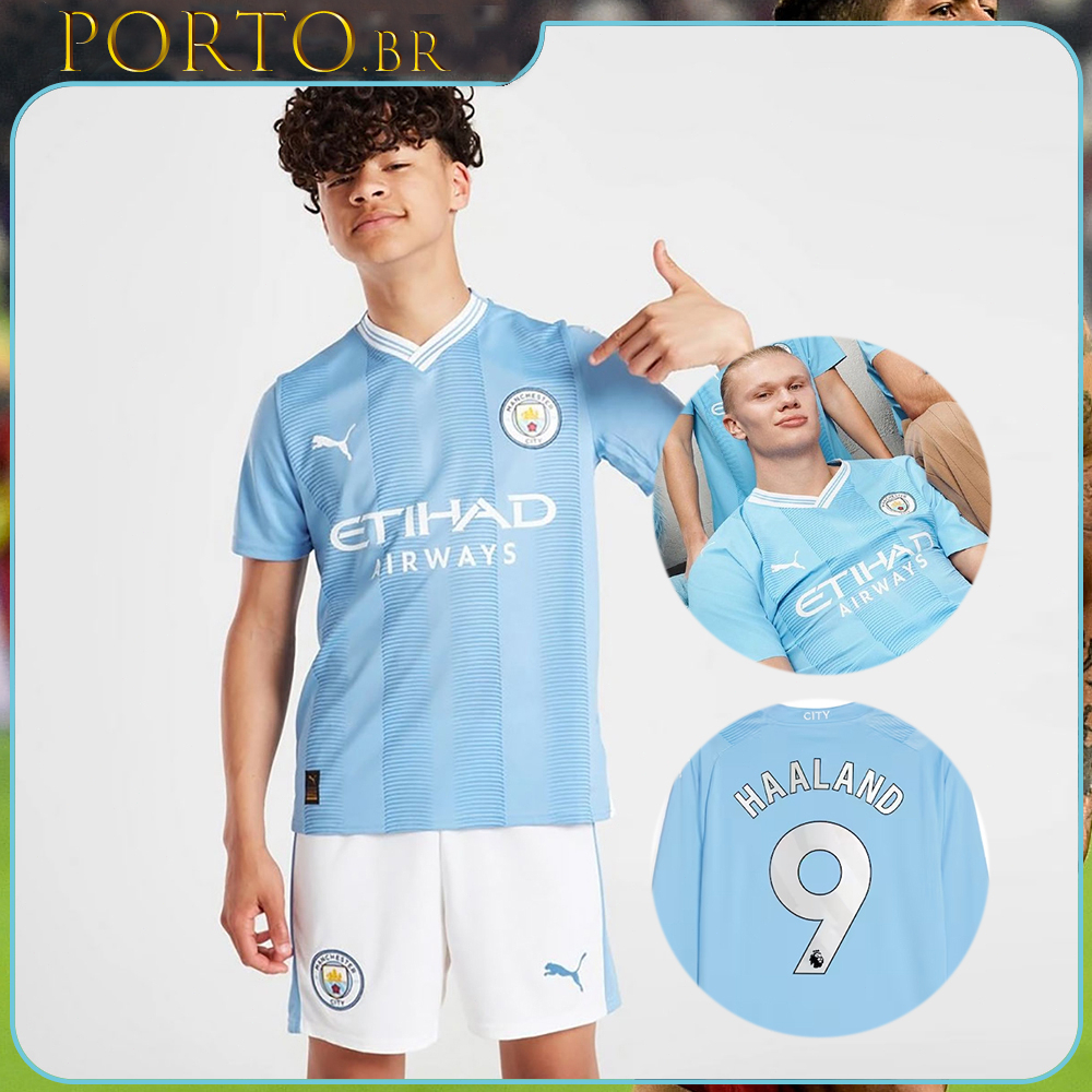 2023-24 Camisa Da Equipe Infantil Manchester City I De Futebol Personalizada Número