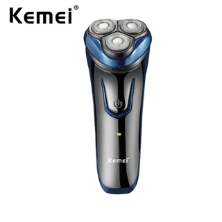 Barbeador Elétrico Recarregável Kemei Com Aparador De Pão PopUp Sideburn Úmido E Seco Para Homens 3D Máquina De Barbear Sem Dor