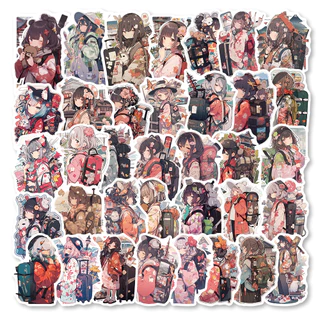 50pcs Adesivos Japoneses De Mochila De Viagem Para Garotas Requintadamente Decorados Com Conta Manual De Copos De Água Adesivo Decorativo À Prova D'água