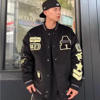 Jaqueta De Moda Bordada Para Homens Simples Coreana De Manga Longa De Beisebol