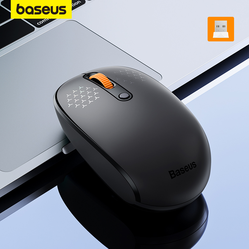 Rato Baseus F01A Silent Mouse Com 2.4GHz Óptico Ergonômico Para Jogos De PC