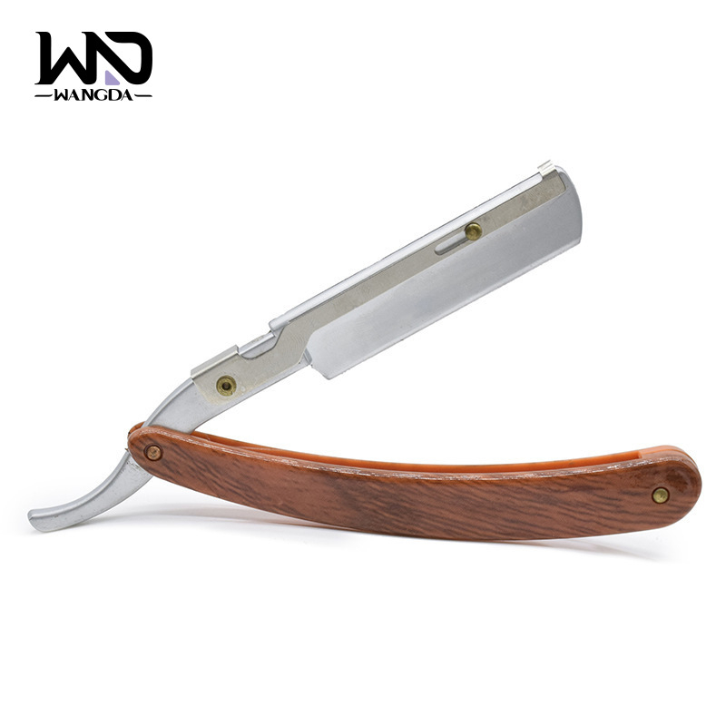 Venda a Quente Navalha de Aço Inoxidável Navalha Vintage Navalha de corte de cabelo com cabo de madeira de alta qualidade Navalha clássica dobrável