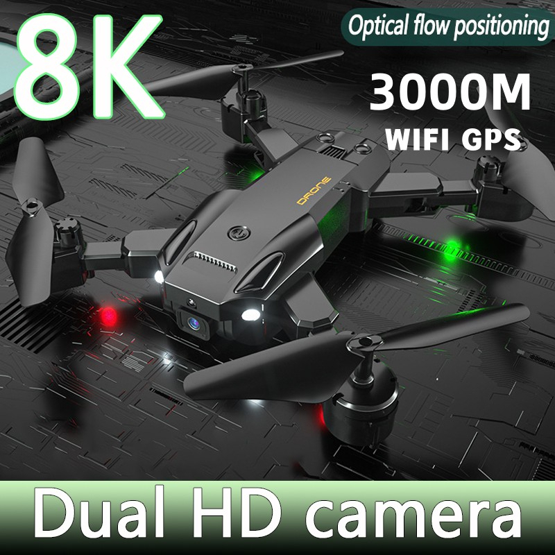 5G 8K HD Drone Professional Câmera Dupla Profissional GPS FPV Evitar Posição De Curva Quadcopter Bateria De Fluxo Óptico RC Distância 5000M