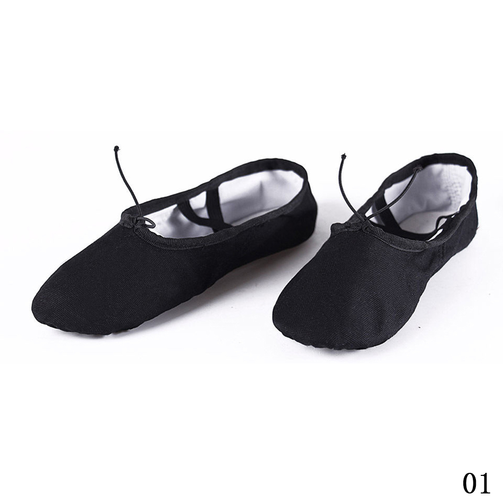 Sapatilhas De Balé Infantil Luckyalc - Lona Com Sola De Couro Para Dança