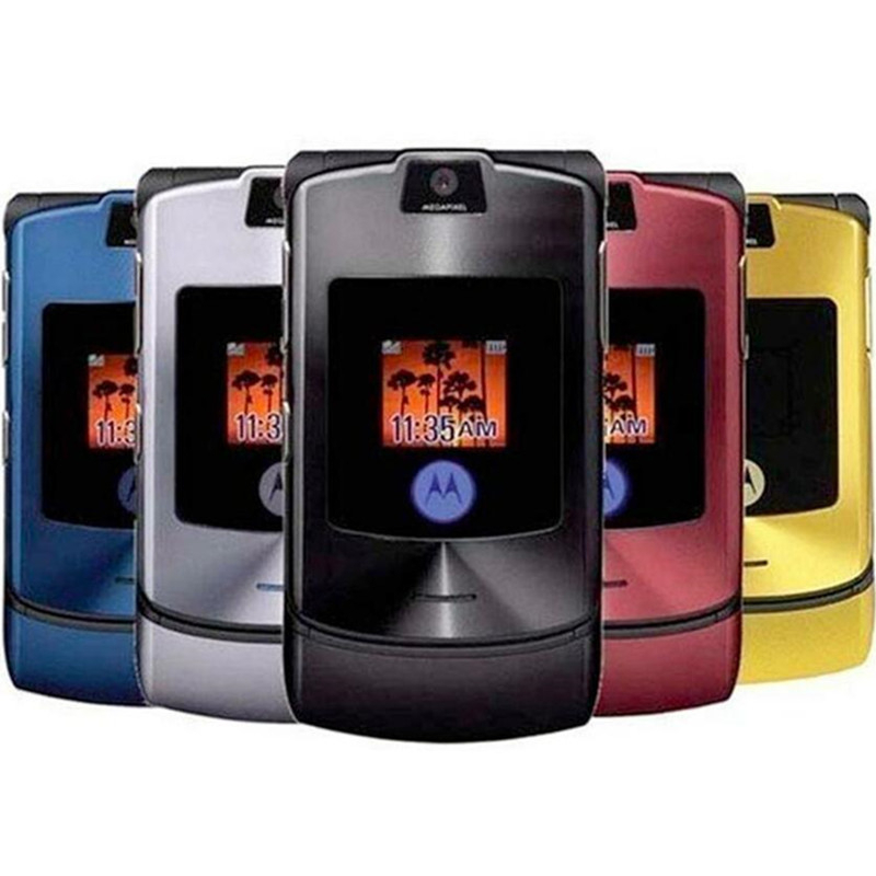Telefone Celular 3G Mo tor o la V3 Versão Mundial Flip GSM Quad Band ...